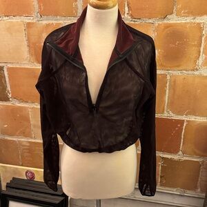 lululemon Mesh Black and Burgundy Reversible Cropped Jacket